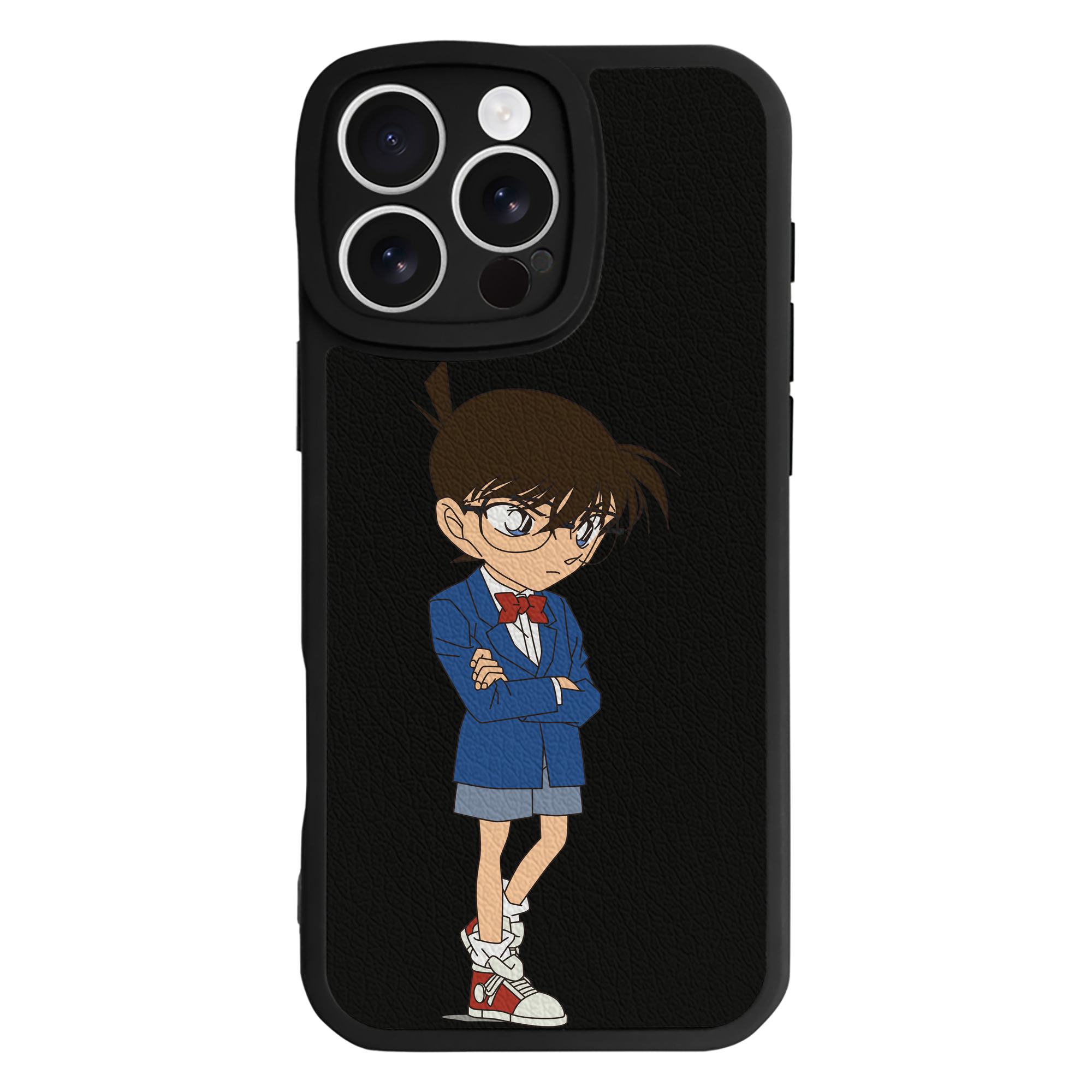 （画像用） 名探偵コナン 江戸川 コナン Detective Conan Conan Edogawa 【iPhone 16シリーズ対応】シリコンスマホケース（レザー調） 材質：シリコン